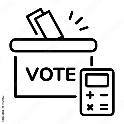 Vote counting icon in line style 