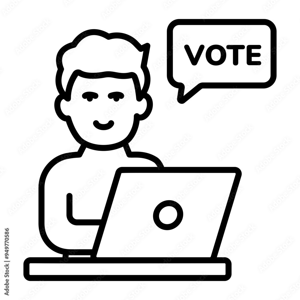 A line style icon of polling agent A line style icon of polling agent