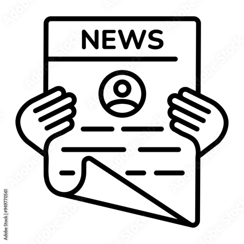 An outline style icon of newspaper 