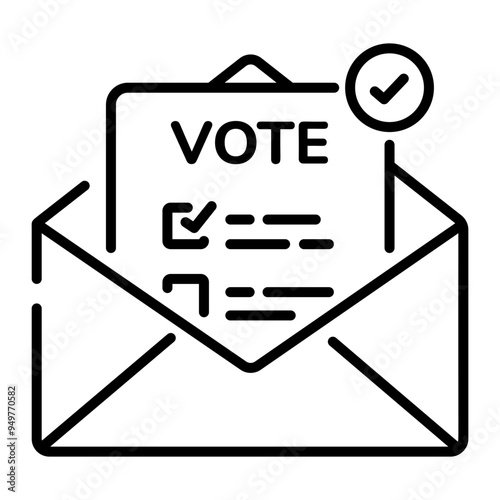 Absentee vote icon in line style 