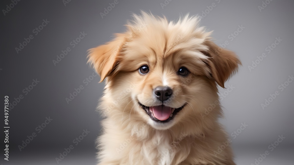 Cute fluffy portrait smile Puppy dog that looking at camera isolated on clear png background, funny moment, lovely dog, pet concept. Cute fluffy portrait smile Puppy dog that looking at camera isolated on clear png background, funny moment, lovely dog, pet concept.