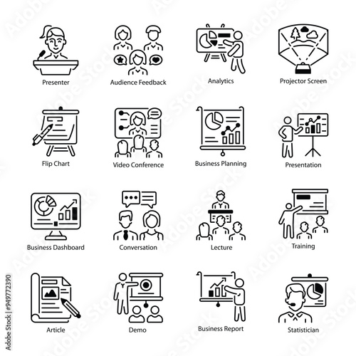 Latest Collection of Presentation Line Icons 

