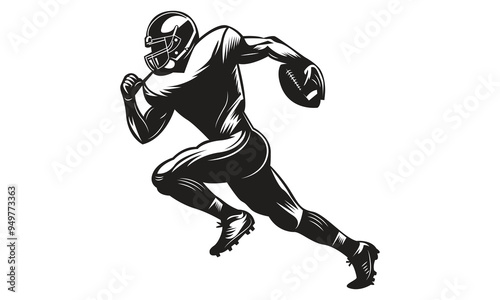 American football player vector illustration