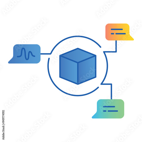 Voice-to-Text Icon Design. Represents Speech Recognition, Transcription, Voice Input, Audio to Text Conversion. Vector icon with editable Strokes and Colors.