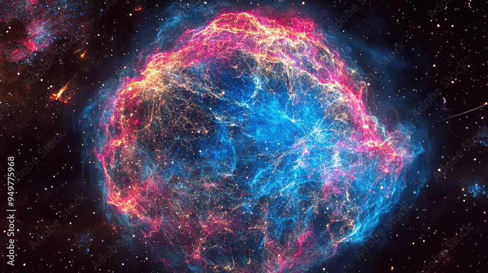 Foto de Explosión de Supernova Brillante y Poderosa en el Espacio ...