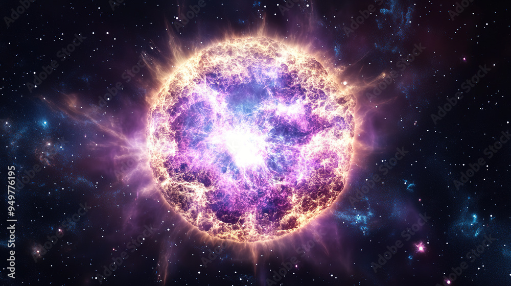 Foto de Explosión de Supernova Brillante y Poderosa en el Espacio ...