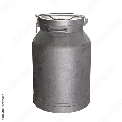 Metal barrel without background 3D render