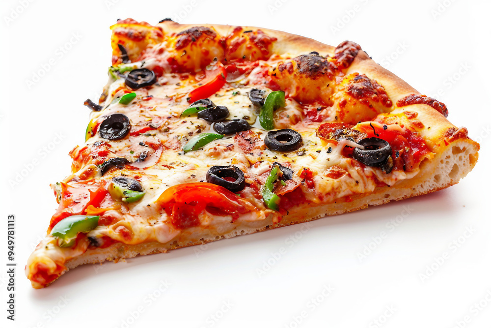 AI generated image of a tasty pizza traditional dinner isolated on white background AI generated image of a tasty pizza traditional dinner isolated on white background