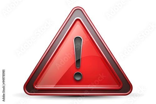 art of red triangle warning sign icon caution about hazard warning, risk warning. 3d realistic illustration of red warning triangle with black exclamation mark in it. Triangle isolated.