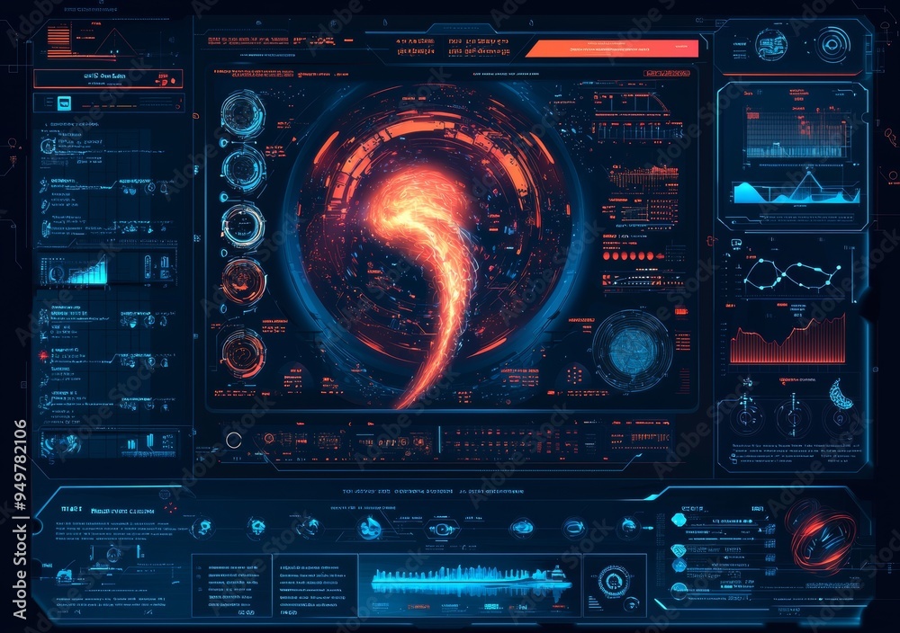 Fototapeta premium Animated hologram human hair analysis scan interface. Infographic concept for future medicine.