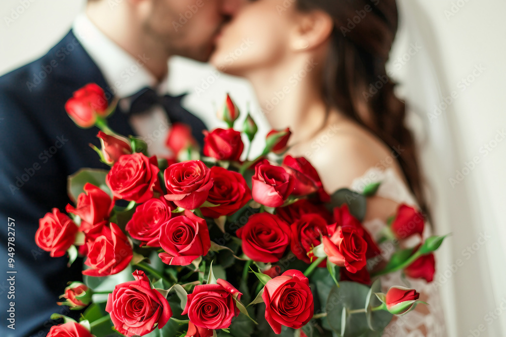 Romantic best day Just Married couple celebration wedding Day, Generative AI illustration photo Romantic best day Just Married couple celebration wedding Day, Generative AI illustration photo