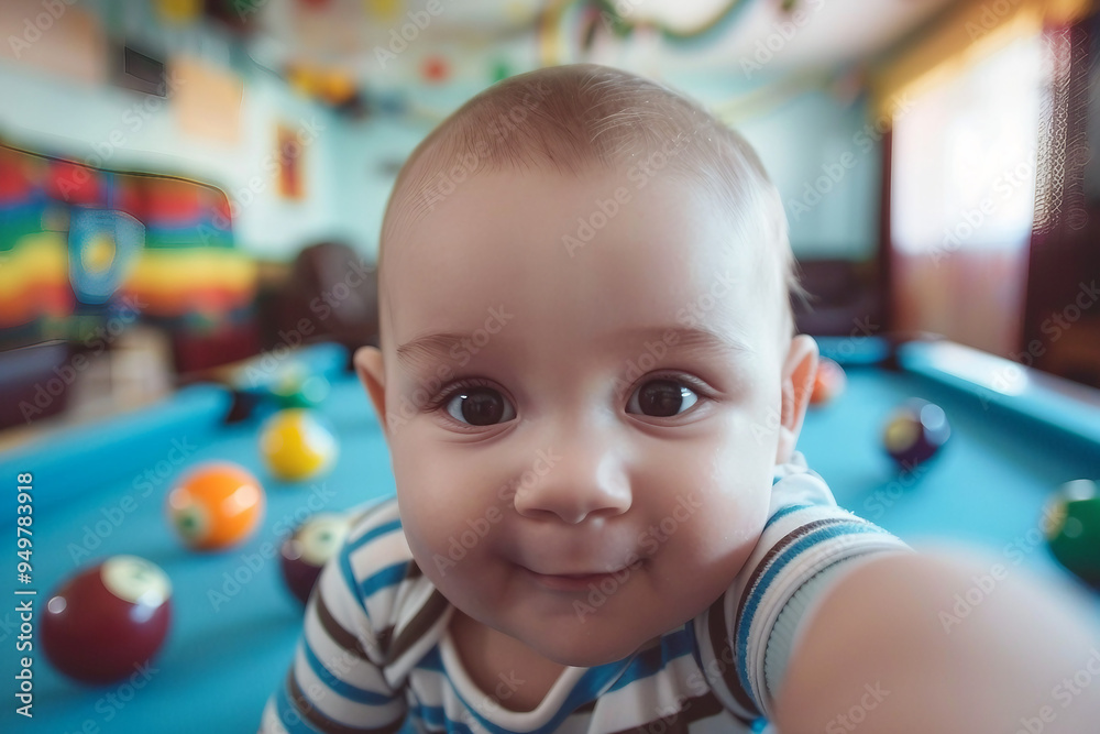 Weekend time with family kids friends in pool billiards club, learning pool play, Generative AI Weekend time with family kids friends in pool billiards club, learning pool play, Generative AI