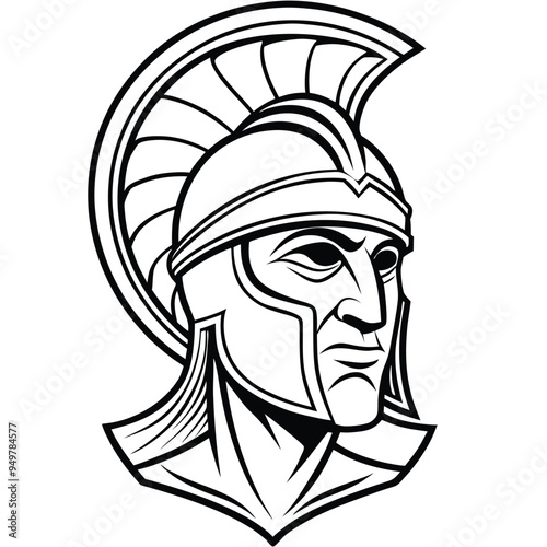 Gladiator Logo, Spartan Vector Logo on white Transparent Background