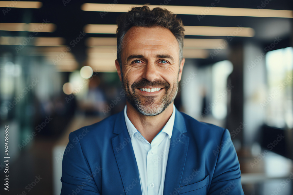 Successful business people person in modern interior office space building made with Generative AI artwork Successful business people person in modern interior office space building made with Generative AI artwork