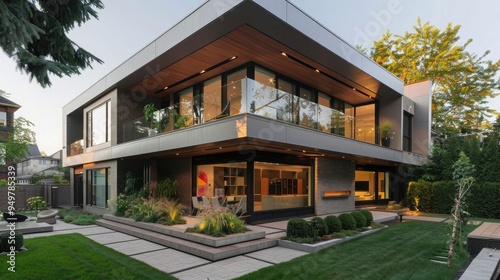 Wallpaper Mural Modern flat roof house with sleek lines in a minimal architecture style Torontodigital.ca