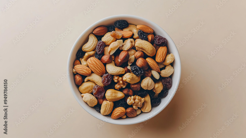 Use a mix of nuts (such as almonds, walnuts, cashews, and pecans) and raisins. Ensure they are fresh and visually appealing. Use a mix of nuts (such as almonds, walnuts, cashews, and pecans) and raisins. Ensure they are fresh and visually appealing.