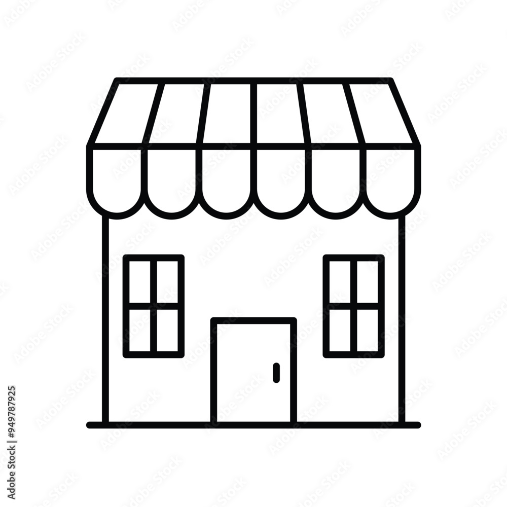 shop line icon with white background vector stock illustration shop line icon with white background vector stock illustration