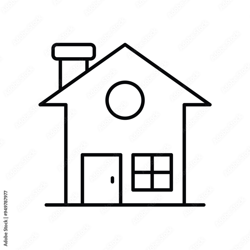 house line icon with white background vector stock illustration house line icon with white background vector stock illustration