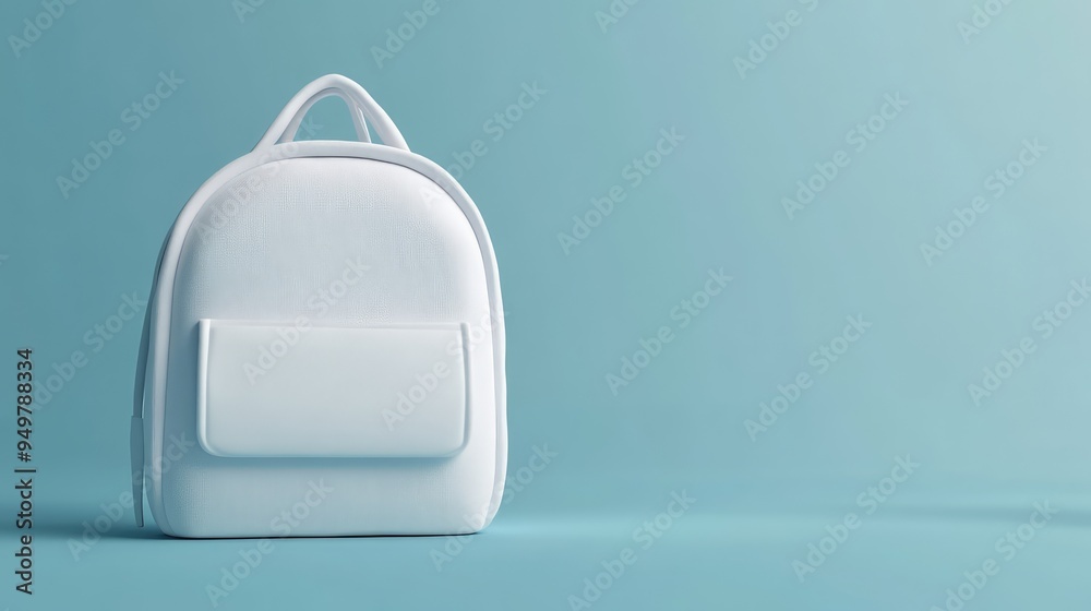 3D white backpack for modern student gear. AI generated illustration. 3D white backpack for modern student gear. AI generated illustration.