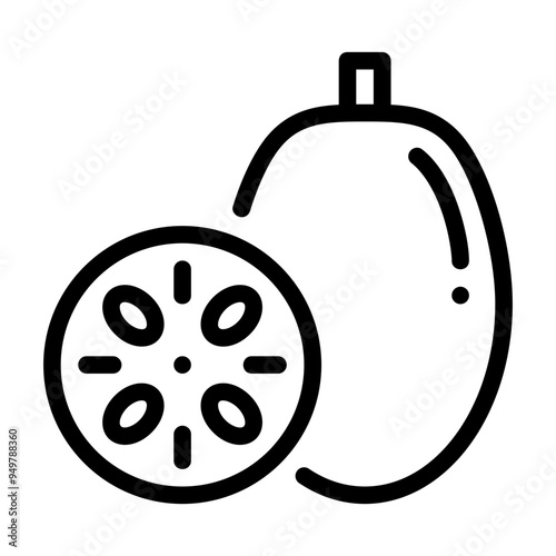 Jackfruit icon. vector icon with outline style photo