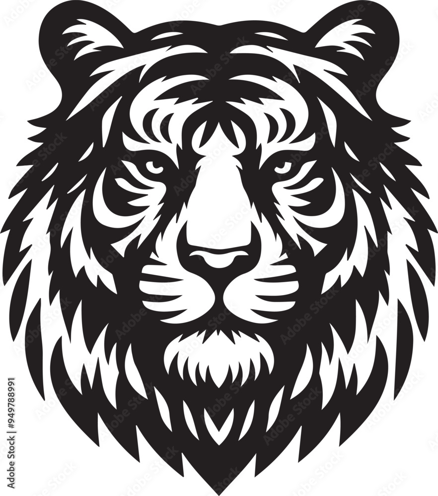 Fototapeta premium Tiger head vector style logo icon