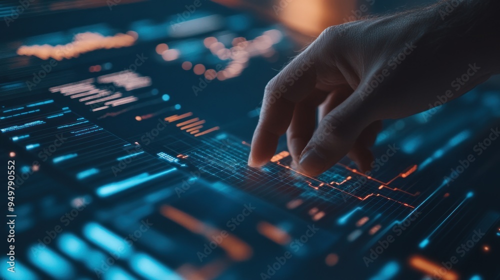 A hand is typing on a backlit laptop keyboard, with a focus on the fingers, imparting a technology-driven, cyber-themed aesthetic. A hand is typing on a backlit laptop keyboard, with a focus on the fingers, imparting a technology-driven, cyber-themed aesthetic.