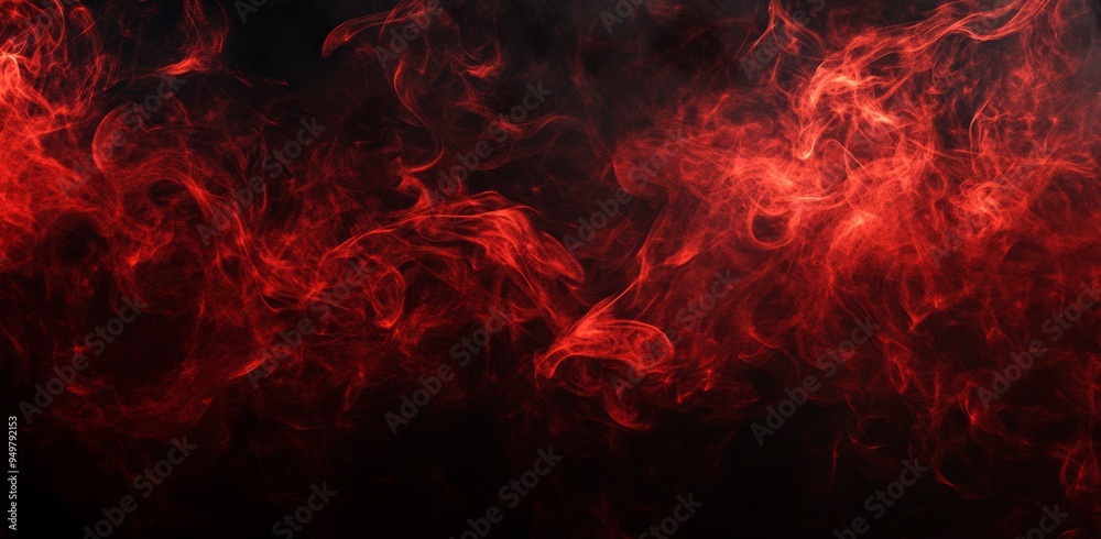 Abstract red smoke and fire on a black background, against a night sky. Abstract red smoke and fire on a black background, against a night sky.