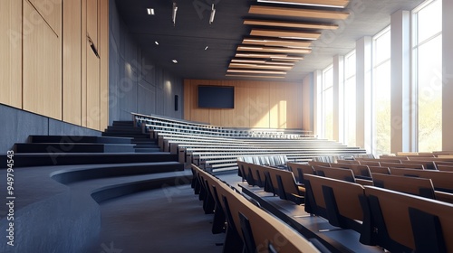 Modern Lecture Hall. AI generated illustration. photo