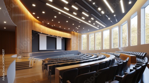 Modern Lecture Hall. AI generated illustration.