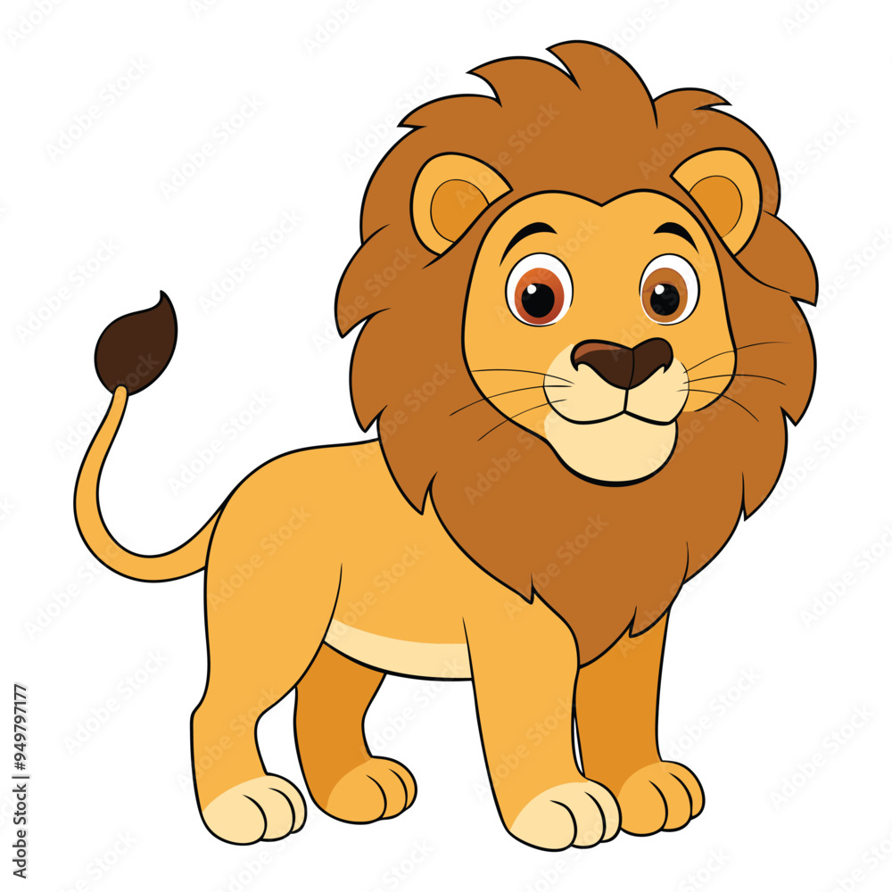 Cute lion cartoon isolated on white background Cute lion cartoon isolated on white background