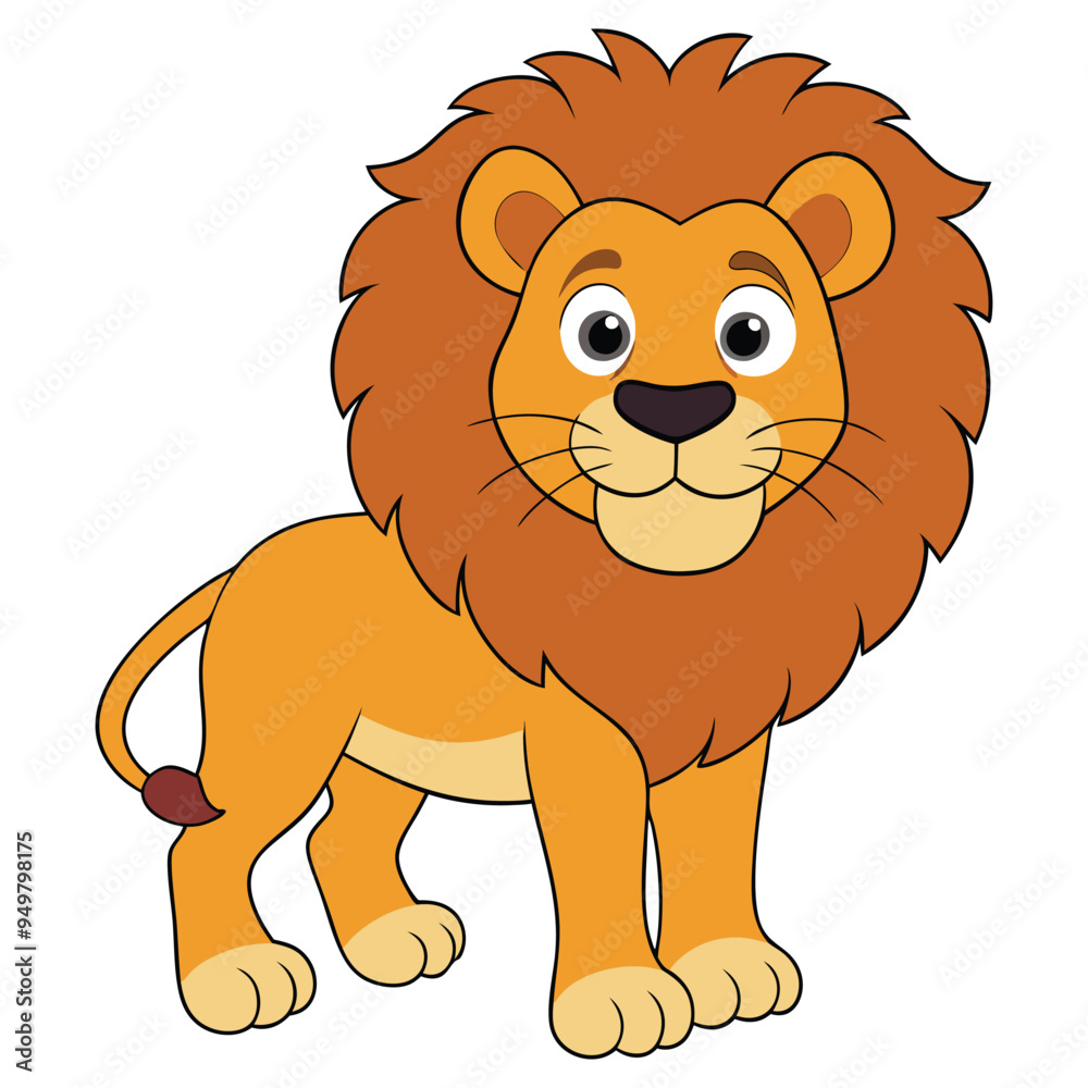 Cute lion cartoon isolated on white background Cute lion cartoon isolated on white background