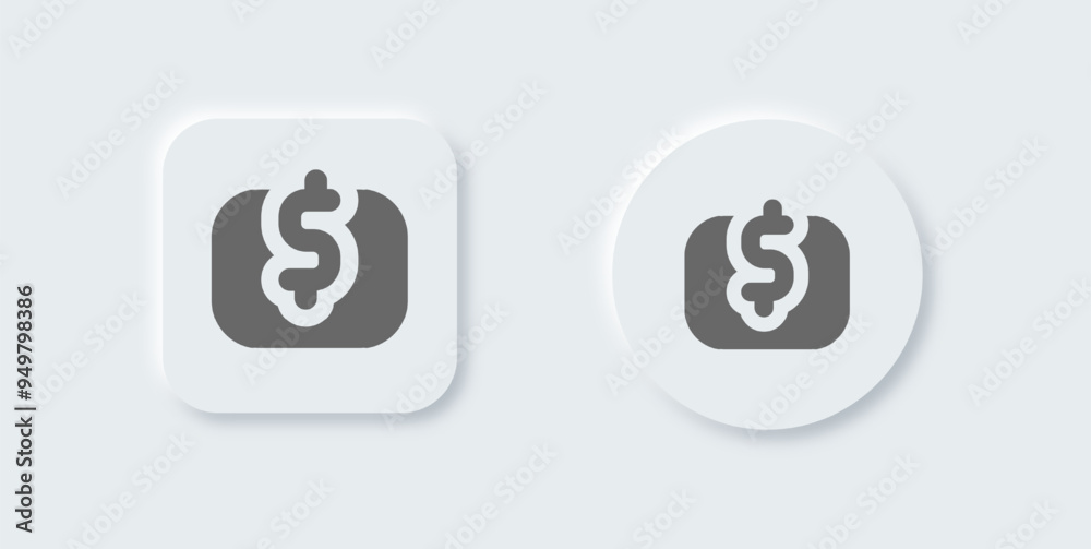 Contribute solid icon in neomorphic design style. Support signs vector illustration. Contribute solid icon in neomorphic design style. Support signs vector illustration.