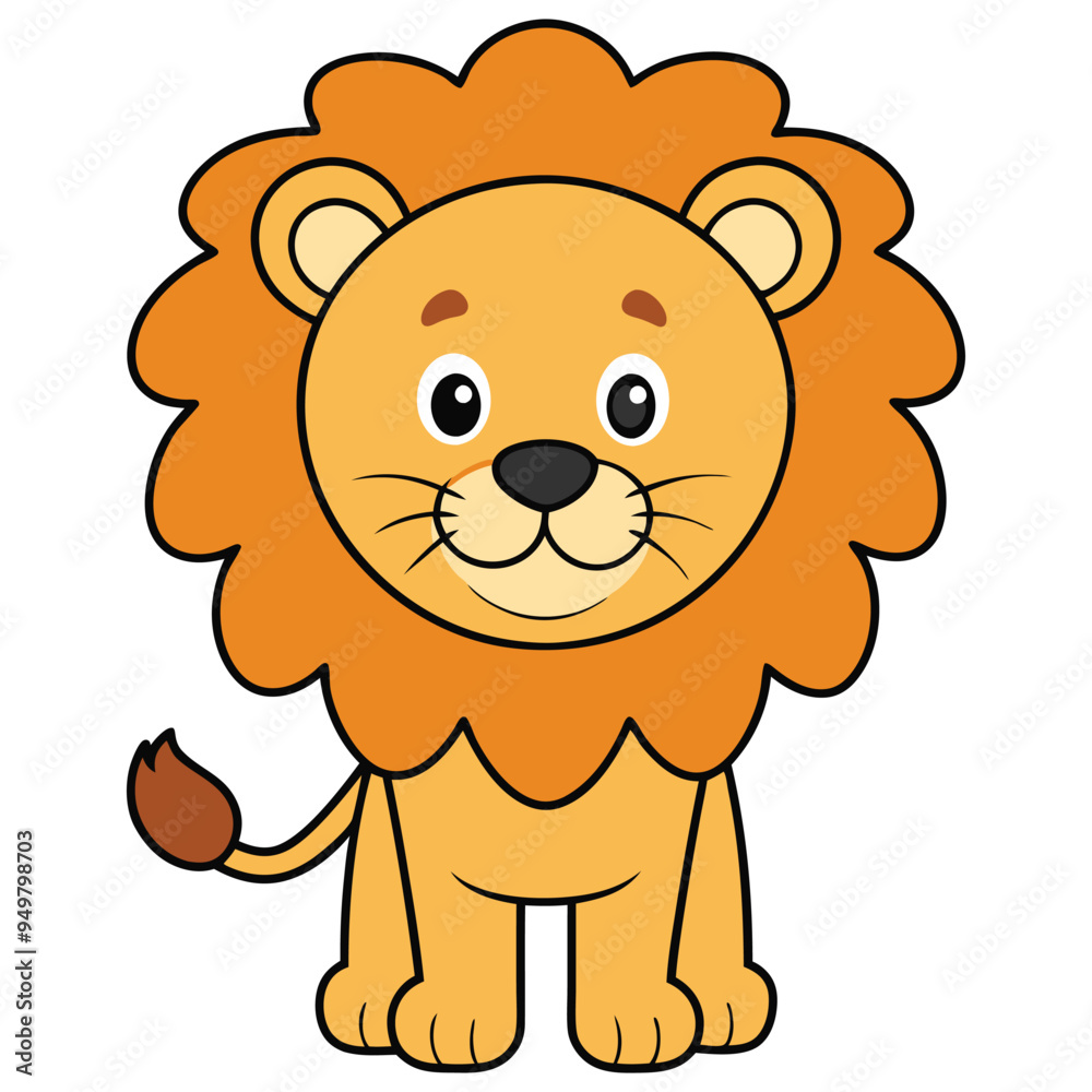 Fototapeta premium Cute lion cartoon isolated on white background