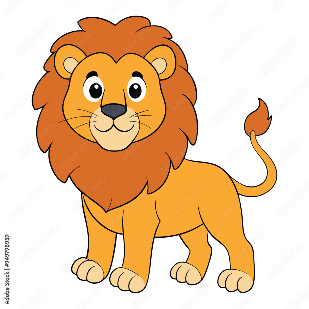 Cute lion cartoon isolated on white background Cute lion cartoon isolated on white background