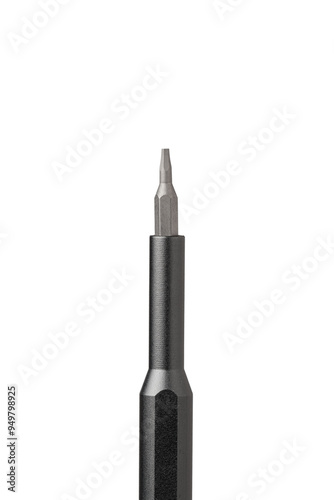 Iron bit with screwdriver on Isolated on white background close up