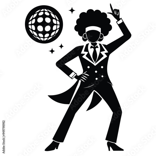 Disco Diva Silhouette creative design