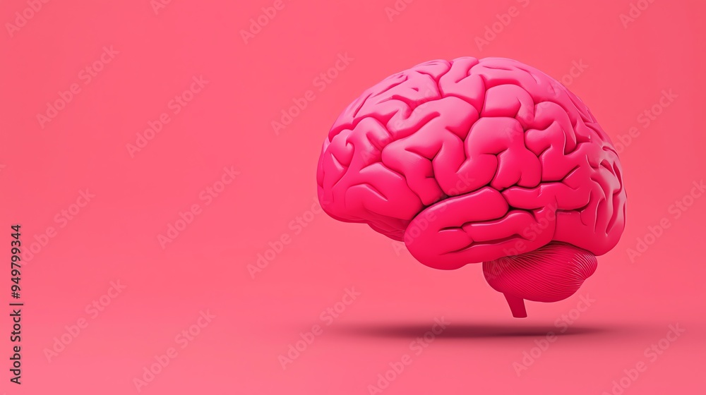 Brain with glowing ideas, representing a creative process, 3D illustration Brain with glowing ideas, representing a creative process, 3D illustration