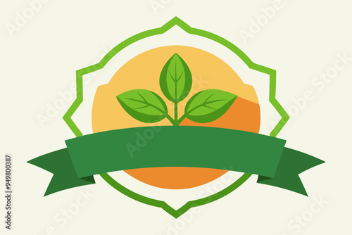 Organic and hygienic food label vector art illustration photo