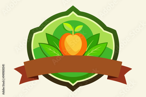 Organic and hygienic food label vector art illustration photo