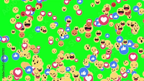 Motion Graphic Animated Design Art Background of Emoji Emoticon