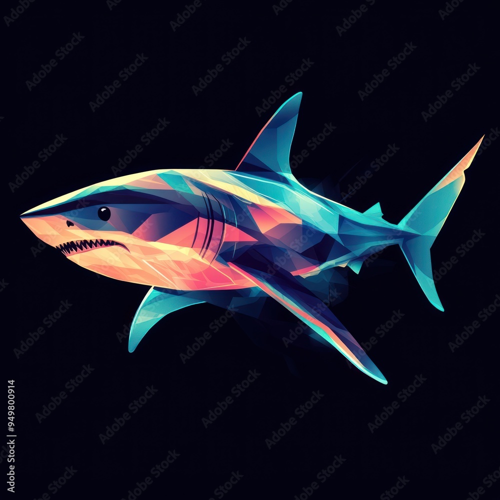 Abstract Geometric Representation of a Great White Shark Abstract Geometric Representation of a Great White Shark