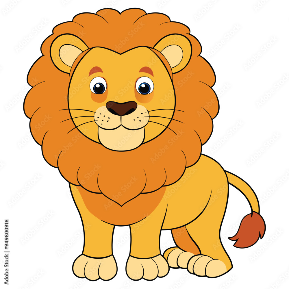 Cute lion cartoon isolated on white background Cute lion cartoon isolated on white background