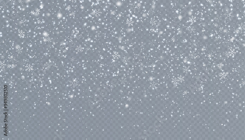 Christmas background. Powder PNG. Magic bokeh shines with white dust. Small realistic glare on a transparent Png background. Design element for cards, invitations, backgrounds, screensavers.