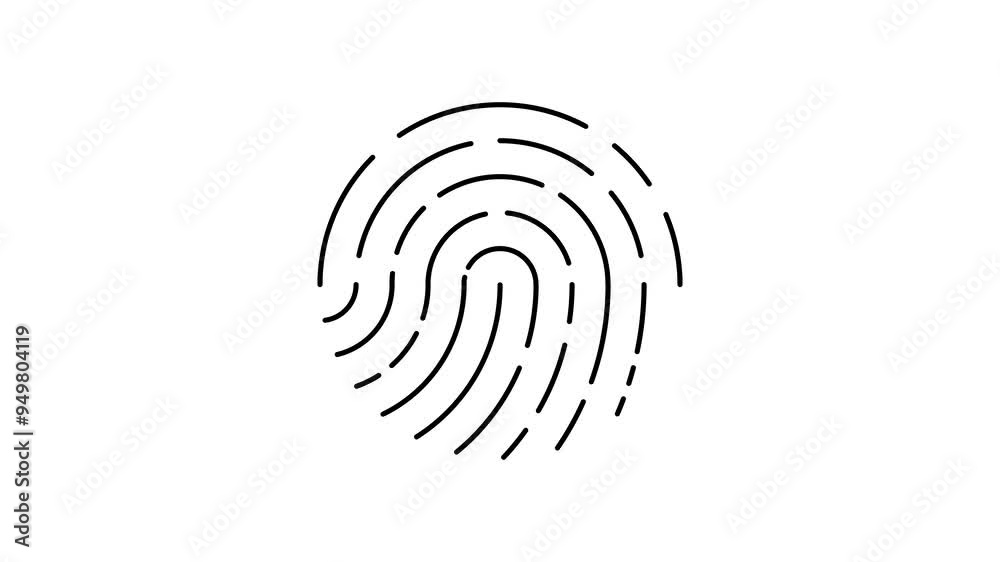 Fingerprint progress animation on white background Fingerprint progress animation on white background