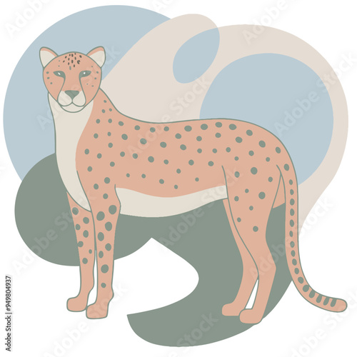 Cheetah design and vector art.