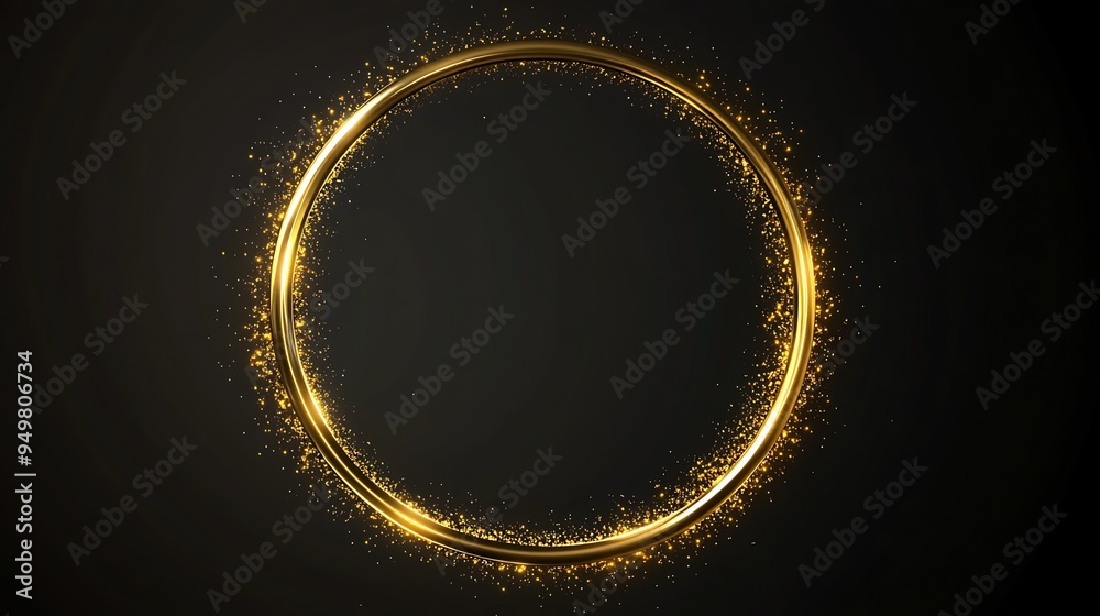 Elegant Golden Circle on a Black Background Elegant Golden Circle on a Black Background