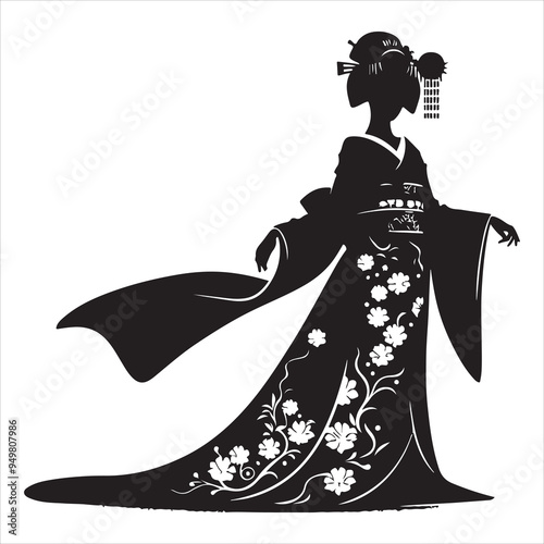 japanese geisha vactor