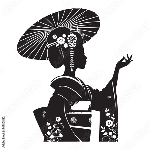 japanese geisha vactor