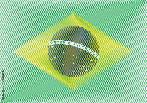 Brazil Independence Day september 7. Scribble style Brazil flag vector background. Poster, card, banner. 