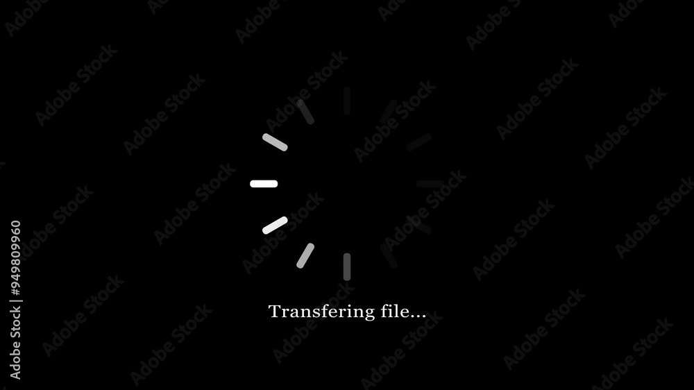 Lading with file transferring sign animation with black background. Lading with file transferring sign animation with black background.